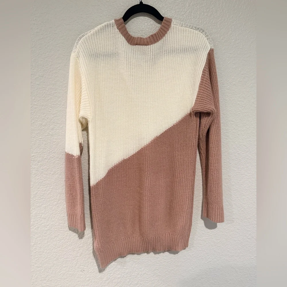 Lularoe large Colorblock Knit Sweater - white and blush - Picture 4 of 4